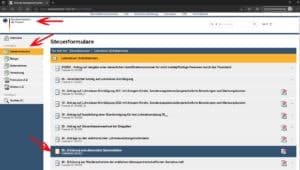 Screenshot Formularverwaltung Bundesministerium der Finanzen